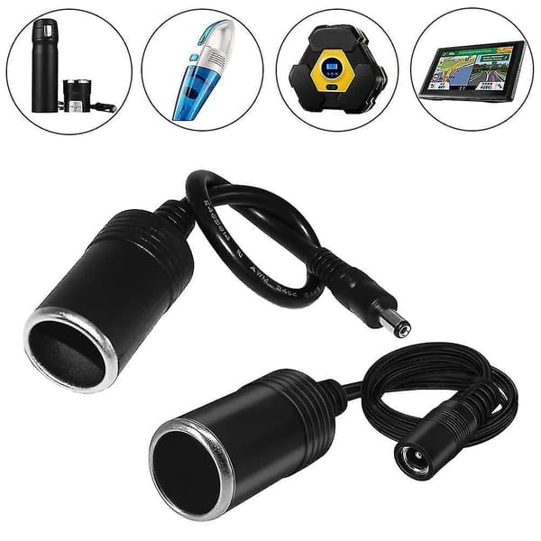 12V bilstik til hun-stik, 12V/24V 5A cigaretstikadapter til opladerkabel