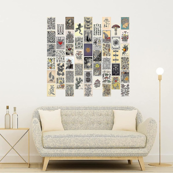 50 kpl:n pakkaus Retro Plant Wall Collage Esteettinen kuva seinäkoristelu