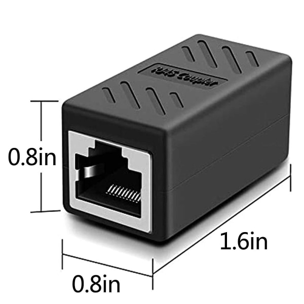 RJ45-kobling, RJ45-kontakt Cat7 Cat6 Cat5e Ethernet-kobling Nettverkskabel Hunn til Hunn Forlengeradapter (3-pakning - svart)