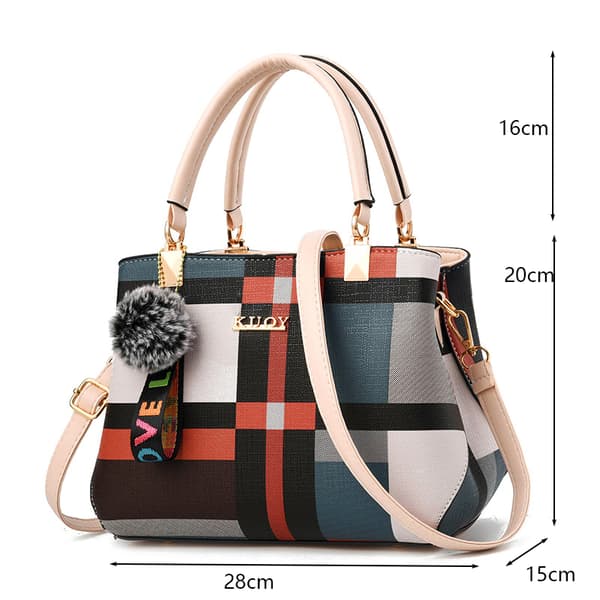 Damresväska i casual PU-läder med lyxig design och stort foder i polyester style3-beige