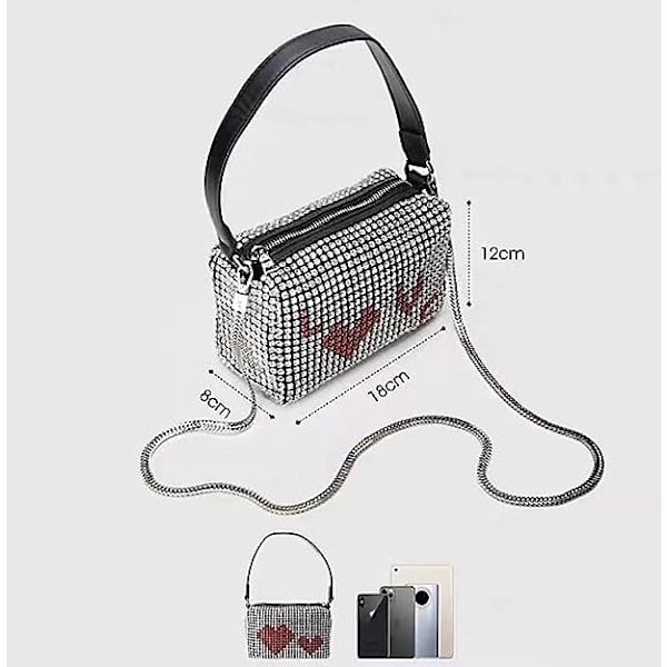 Krystalkrydsposer til kvinder Rhinestone aftenpung til kvinder Rhinestone tasker med kæde bryllup til gallafest