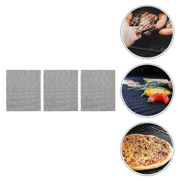 Non-Stick Grillmåtte i Mesh til Udendørs Grill 3 Stk. Glasfiber Grilltilbehør