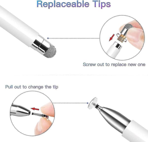 2-i-1 Stylus Precision Disc Styli Touch Screen Pen