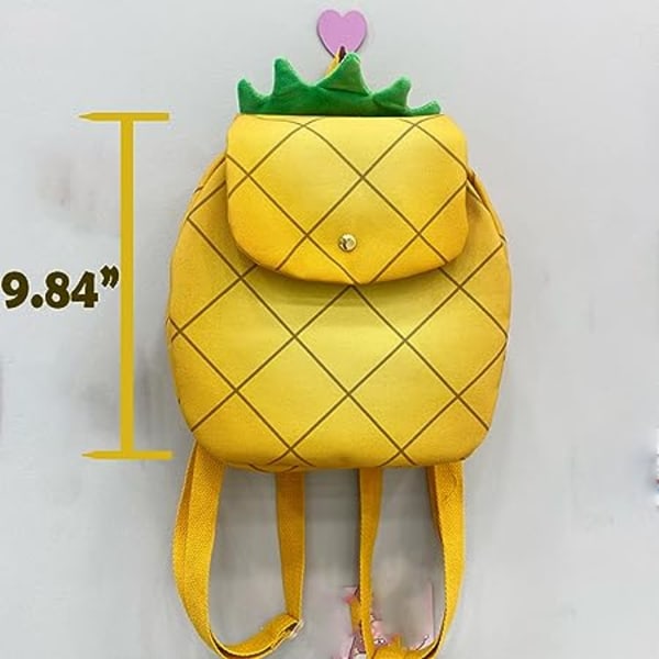 9,84\" Ananas Plysch Ryggsäck Y2k Söt Gul Grön Handväska Kawaii Liten Väska Skolryggsäck för Kvinnor Vuxna Flickor Pojkar Barn Småbarn