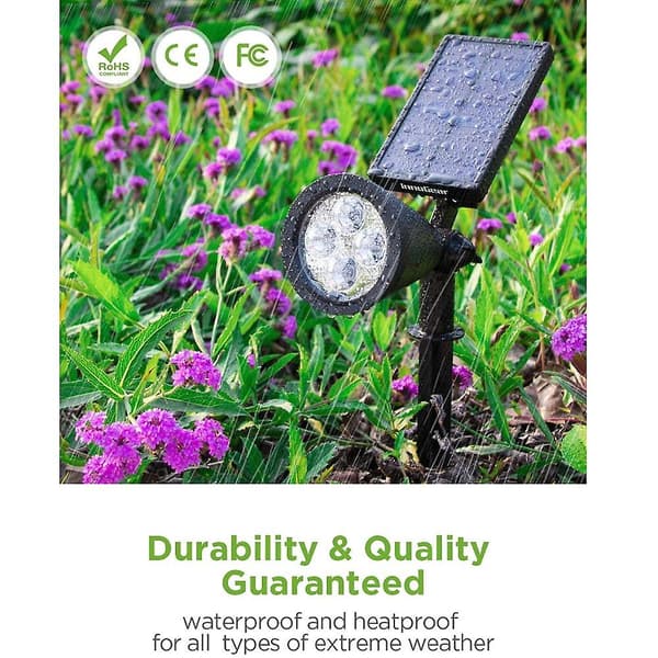 Solcellehave-Landskabsspotlight, 4/7 LED Auto Til/Fra, til