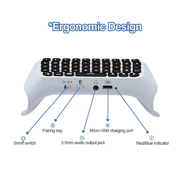 Trådlöst tangentbord 3.0 Controller Chat Pad för handkontroll Inbyggd högtalare Gamepad Tangentbord