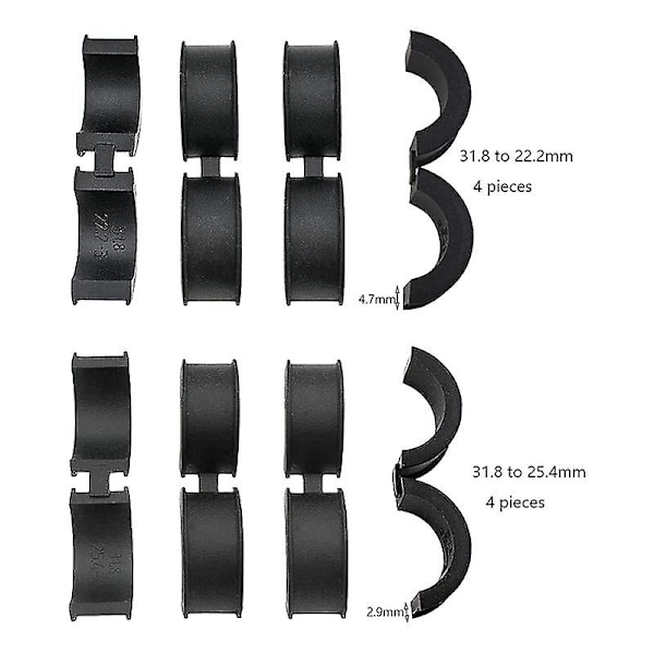 8 st Cykelstyre Silikonpackning 31,8 Till 25,4/22,2 Styrepackning, Styrepackningsadapter