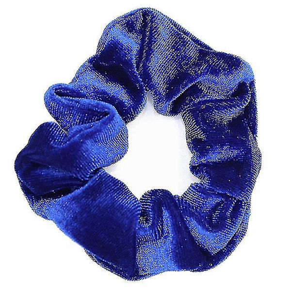 Damernas Vinter Sammets Scrunchies Hårsnoddar, blå