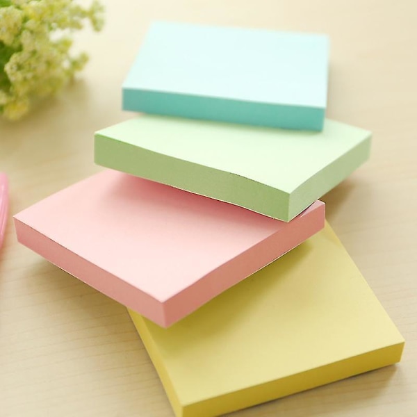 (pakke med 12) Post-it Notes 7,6x 7,6 cm, Pastelfarvede Super Sticky Sticky Notes, 100 stk./bog