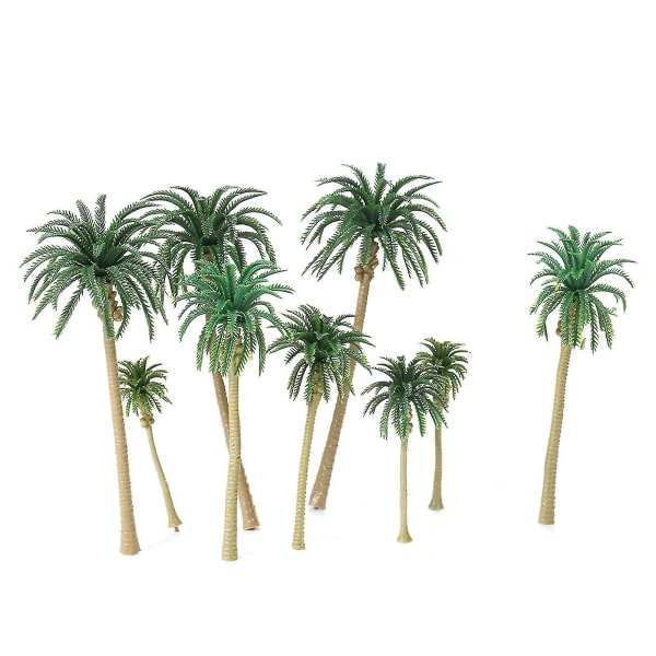 15 stk Miniature Landskab Layout Model Plast Træ Palme Træer Tog Kokos Regnskov Hjemmehave dekoration