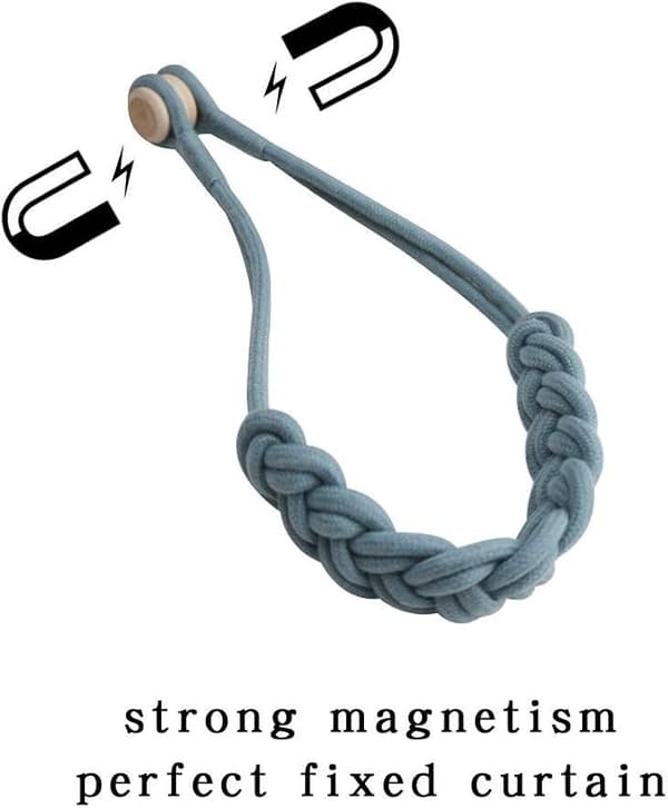 Gardinknappar i spets, Magnetiska flätade gardinknappar (Blå - 2-pack)