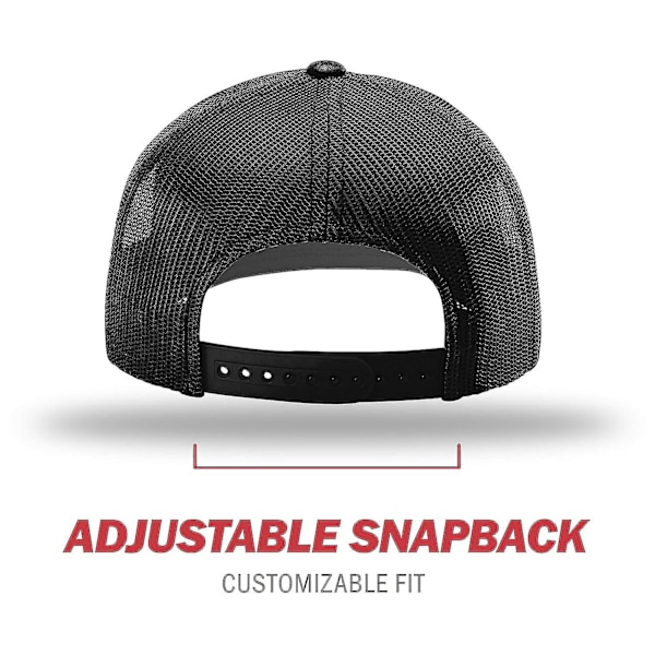 Unisex Trucker Justerbar Snapback Baseball Caps, Mesh Utendørs Lett Brett, Ensfarget, Svart, 1 Pakning