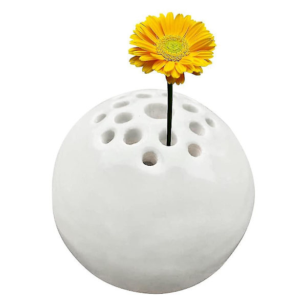 Farverig Rund Miniatyr Vase, Unik Lille Håndlavet Harpiks Vase, Sten Borddekoration