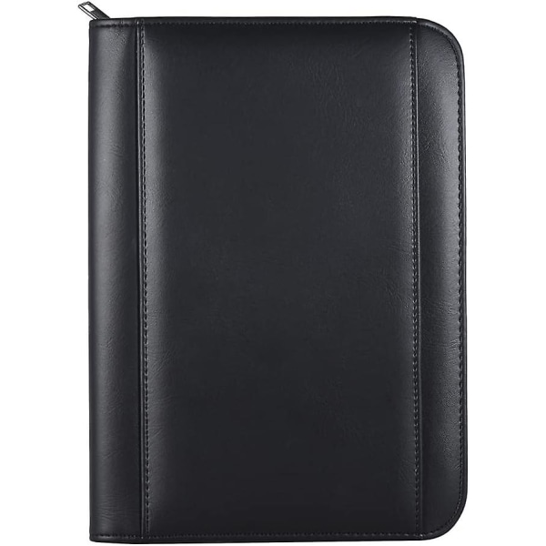 Bærbar professionel forretningsmappe Padfolio Folder Dokumentmappe Organizer A5 Pu Læder Lynlås Lukning Med Lommeregner Ca