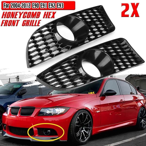 2x Bil Frontgrill Grill Nedre Stötfångare Dimljusskydd För E90 E91 E92 E93 2004-2012 Stil A