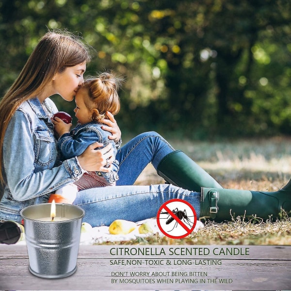 Ctmw Citronella Lys til Udendørs og Indendørs, Store Udendørs Lys Kompatible med Terrasse/ Hjem/ Have, Citronella Brændende, 100% Naturlig