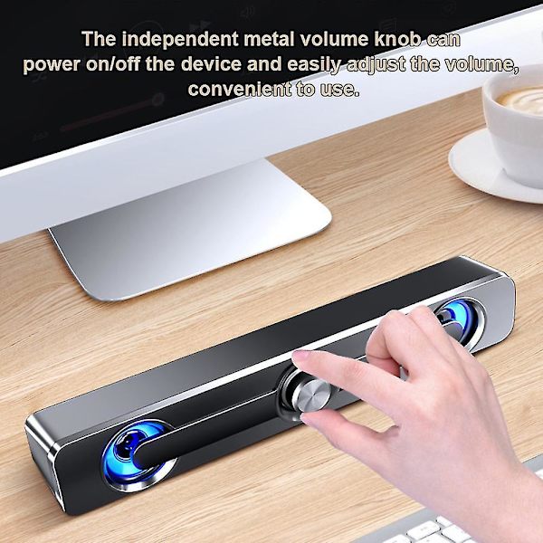 V-111 Computerhøjttaler USB-kablet Kraftfuld Bar Stereo Subwoofer Bas Højttaler Surround Sound Box Til PC Laptop Telefon MP3 MP4
