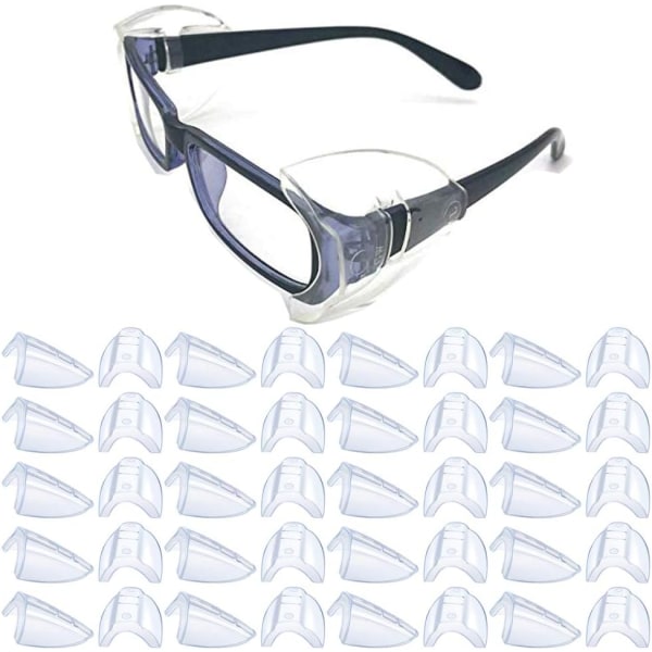 20 Pairs Safety Glasses Side Shields Large, Slip on Clear Side Shields, Fits Medium to Large Eyeglasses Frames