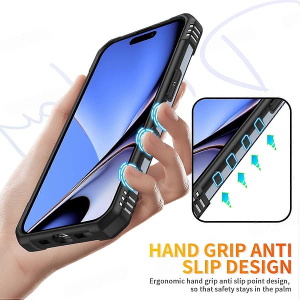 Lemonda för iPhone 15 TPU+ PC Skyddande Mobilskal Ringhållare Stöd Baksida - Grå Style Grey