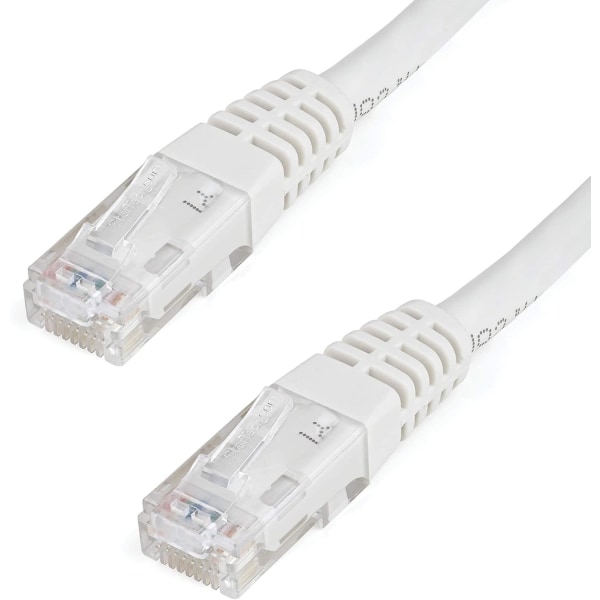 10ft Cat6 Ethernet-kabel - Vit Cat 6 Gigabit Ethernet-kabel -650mhz 100w Poe++ Rj45 Utp Gjuten Kategori 6 Nätverks-/patchsladd W/st