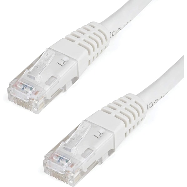 10ft Cat6 Ethernet-kabel - Vit Cat 6 Gigabit Ethernet-kabel - 650mhz 100w Poe++ Rj45 Utp Gjutna Kategori 6 Nätverk/patchkabel W/st