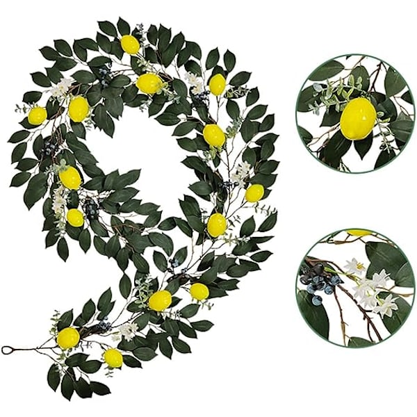 Kunstig Have Kunstige Grene Gren Fest Citron Gul Citron Hjem Hjem Dekoration Silke Roser Kunstige Blomster Bulk Tørrede Blomster (Farve: Multi