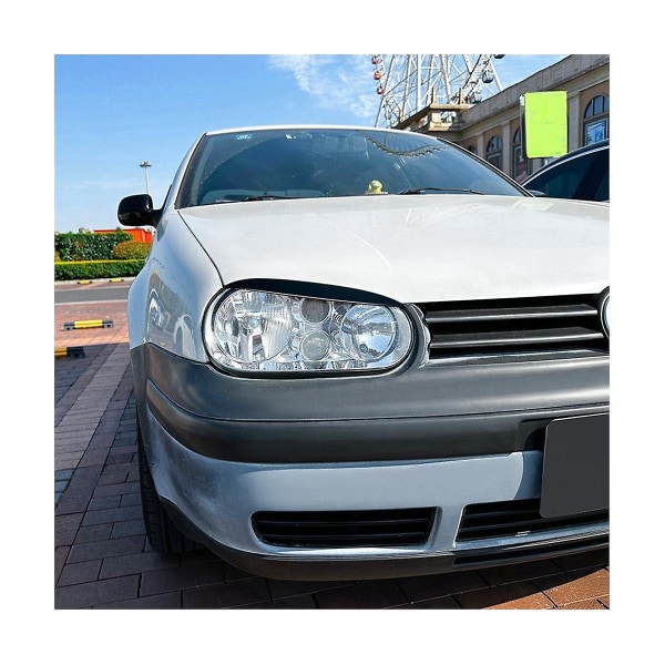 För Golf4 Mk4 Iv 1997-2005 Blank Svart Front Strålkastare Omslag Garnera Strip Ögonbryn Omslag Trim Stick