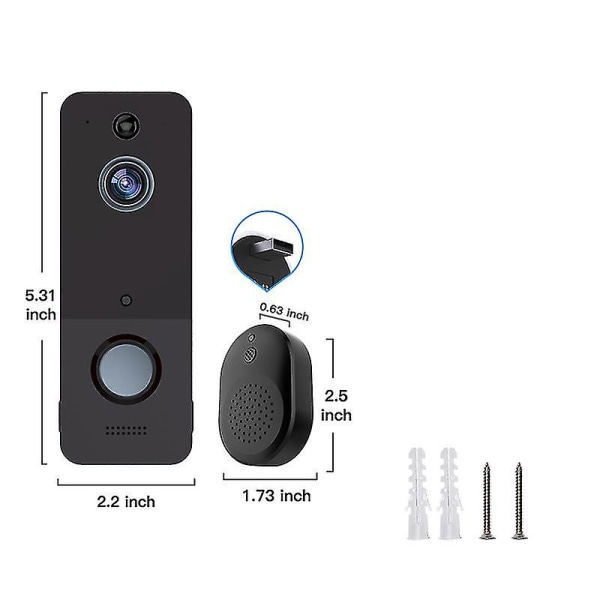 720p Wireless Video Doorbell Camera,smart Doorbell With Chime,2-way Audio,cloud Storage