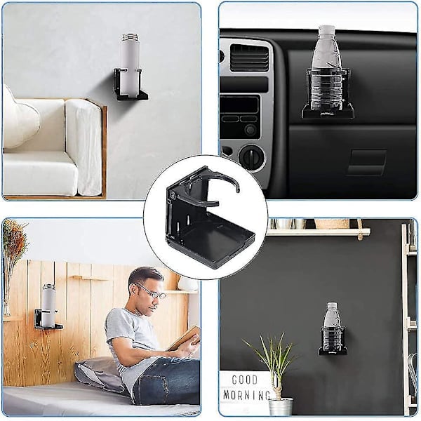 4 stk. Plastkoppholder for bil, koppholder for bil, justerbar sammenleggbar koppholder, sammenleggbar bil