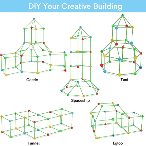 87 kpl Lasten linnakkeen rakennussarja Linnat Tunnelit Teltat Tee itse Rakennuslelut lapsille Ulkoilusarja Set