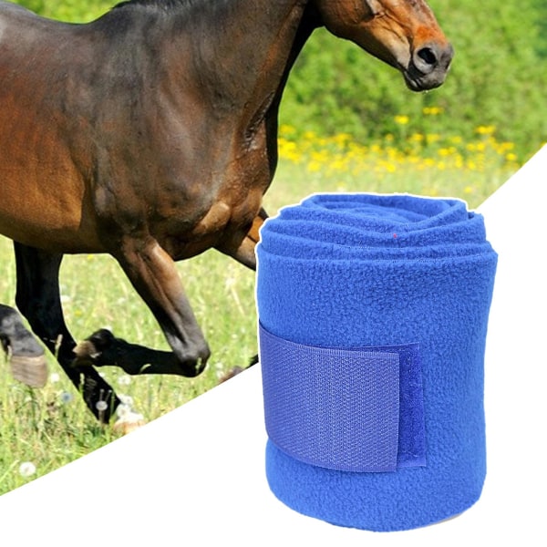 Hestebenbind Superblødt ultratykt blåt fleecehestebeslag til hestebeskytter Beskyttelse af bandage Hestetilbehør