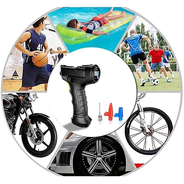 120W Bil Elektrisk Luftpump Bil Däck Uppblåsbar Pump Bärbar Laddningsbar Luftkompressor Digital Auto Däck Luftpump Utrustning Hs