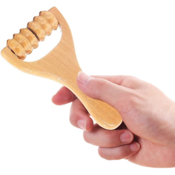 2 st Trähandvals Massager, Självmassagevalsverktyg för Midja Lår, Ben, Händer Helkroppsterapi Massager, Ryggavslappning