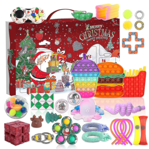 Joulun adventtikalenteri Lahja Fidget Toys 24 Päivän Set Anti Stress Kit Stress relief Fidget Lelu Sälelaatikko lapsille