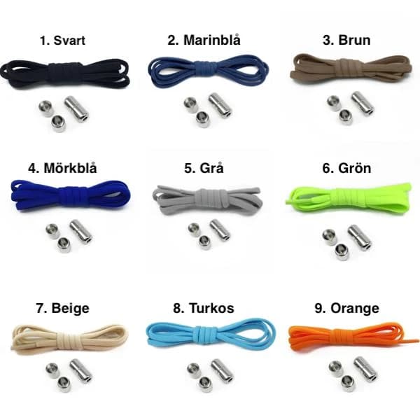 Elastiske snørebånd uden binding - One Size - Sort
