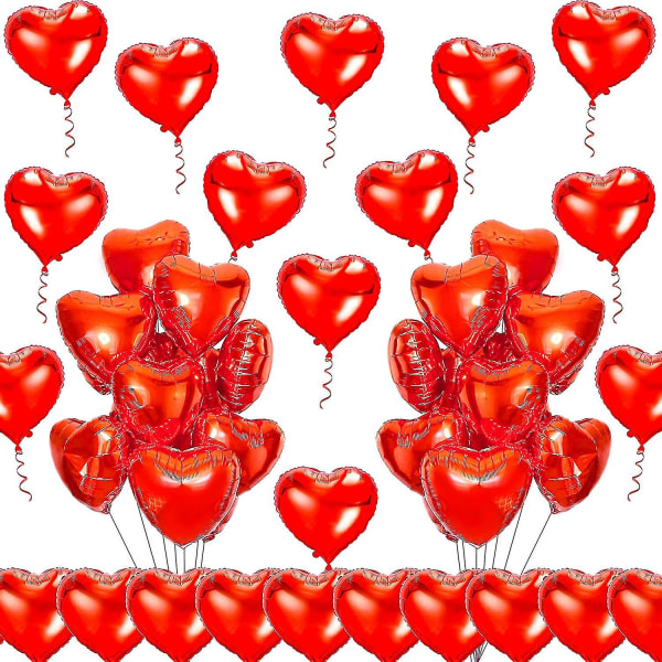 Kærlighedsballoner - 50 stk 10 tommer foliehjerteballon, valentinsdagsballoner, værelsesdekorationssæt Festrekvisitter Dekorationsballoner Valentine