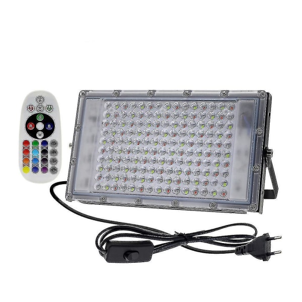 Led Rgb Spotlight 50w 100w 150w Ip65 Utendørs Flomlys Ac220v Rgb Feflector Projektorlampe Med Farge Fjernkontroll