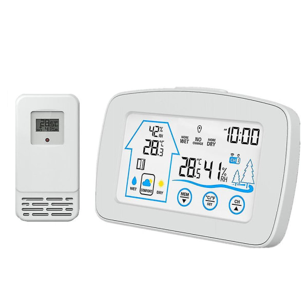 Yj-5003 Tryckkärmstermometer Inomhus Utomhus Sensor Sändare Temperatur Fuktighetsmätare Klocka
