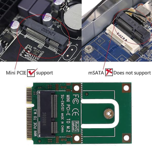 Mini Pci-e - M.2-sovitin kortti Pcie Wifi-kortti Ngfff Key E -liitäntä