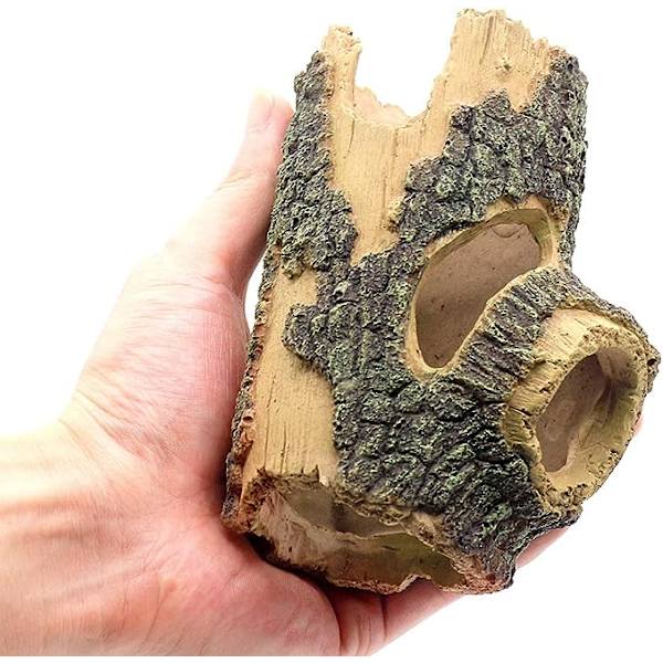 Log Resin Hul Træstamme Ornament, Akvarium Dekoration Træhus Akvarium Skjulested Huler Dekorationer til Betta, Skildpadder, Små Firben, Reptiler,