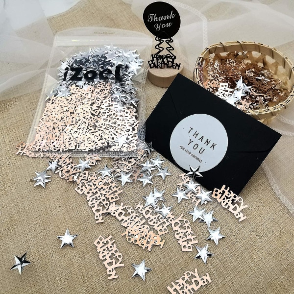 Happy Birthday Confetti In Rose Gold Star Confetti 30g Birthday Confetti Table