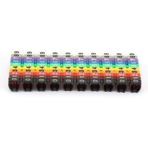 C-form digitalt rør Energisparende ledningsnummer Fargerikt kabelmarkeringssett Multi-type For (100 stk Kcm-6 mm 6 kvadrat)