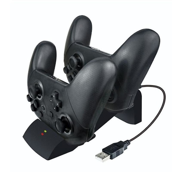 Dobbel USB-ladestasjon for Switch Pro