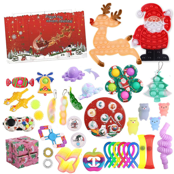 Fidget Toys 24 Days Christmas Advent Calendar Pack Anti Stress Toys Kit Stress Relief Figet Toy Blind Box Kids Christmas_1