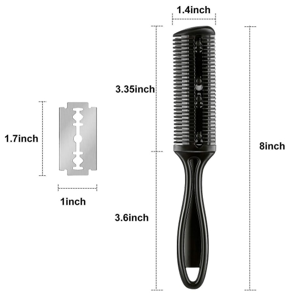 3pcs Hair Thinning Cutting Trimmer Razor Comb With Blades Hair Cutter Comb Set