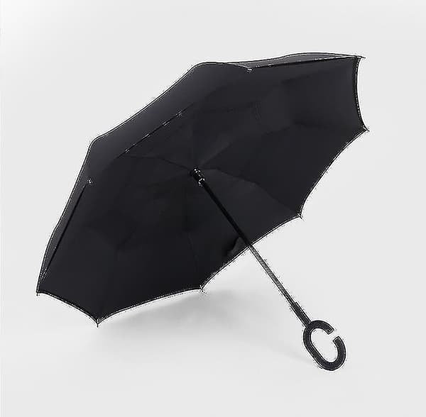 C- Parasol Folding Rain Windproof Umbrella Double Layers Inverted Reverse--lily Flower