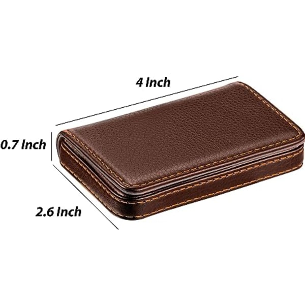 2 kappaletta käyntikorttikoteloa, PU-nahkainen käyntikorttikotelo magneettilukolla (kahvi ja kahvi)