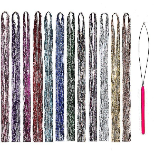 Hair Tinsel Strands Kit Halloween Hiustarvikkeet Sisustus naisille