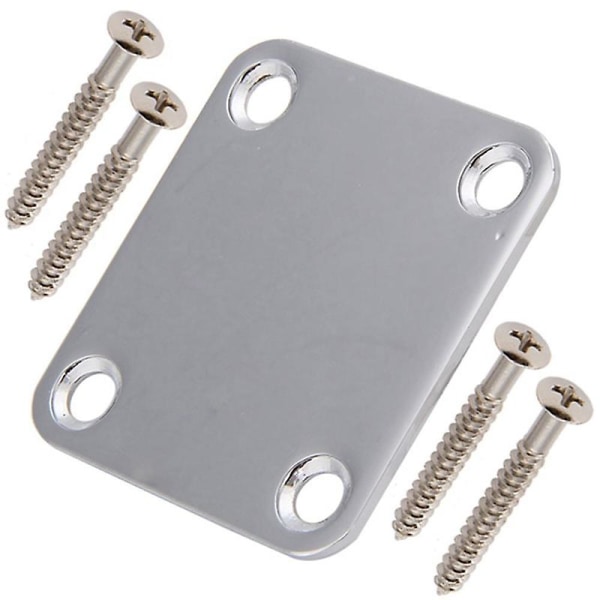 1 Set Elgitarr Hals Platta Med Skruvar För Strat Tele Gitarr, Jazz Ersättning, Krom