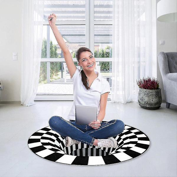 3D-trykt optisk illusjon teppe Tepper med visuell illusjon Gulvmatte Sklisikker dørmatte Teppe til hjemmedekor (Størrelse: 80*80cm)
